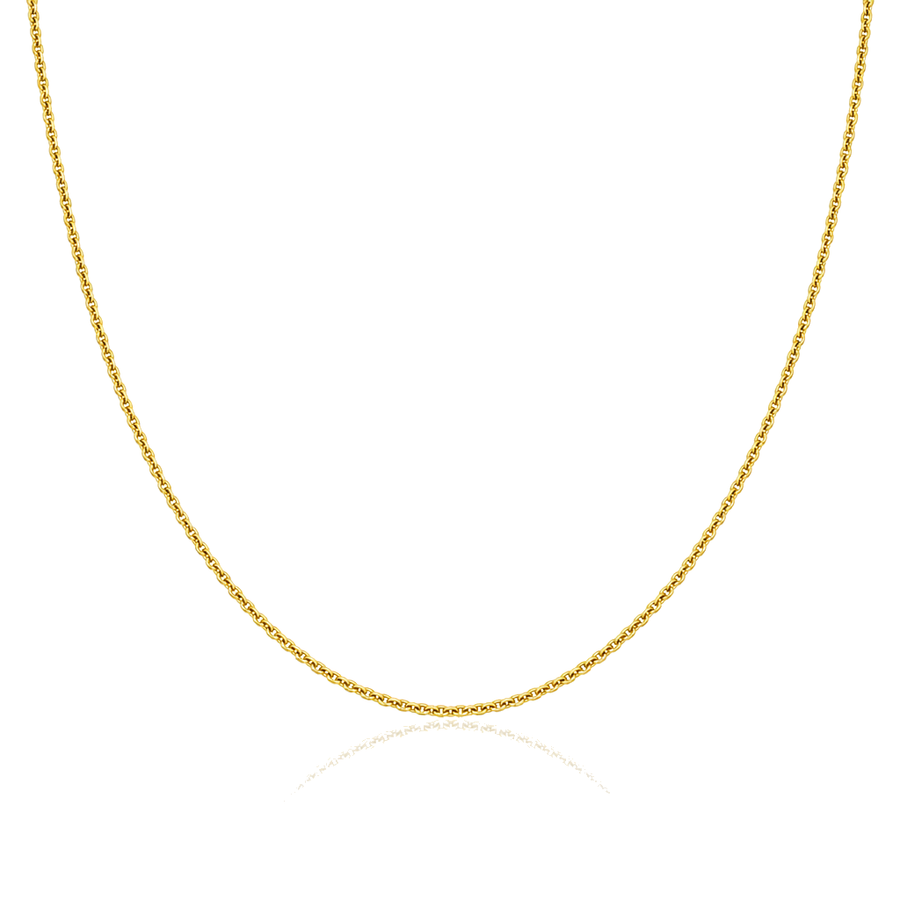 14K Gold 1mm Adjustable Rollo Chain With Heart Lock — 14K real gold jewelry from STF Diamonds, Los Angeles