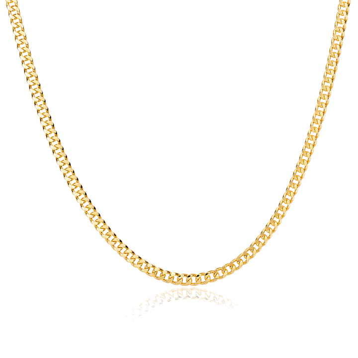 14K Gold 3.5mm Hollow Cuban Chain — 14K real gold jewelry from STF Diamonds, Los Angeles