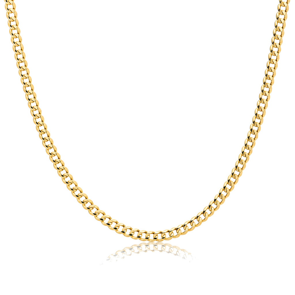 14K Gold 4.5mm Hollow Cuban Chain — 14K real gold jewelry from STF Diamonds, Los Angeles