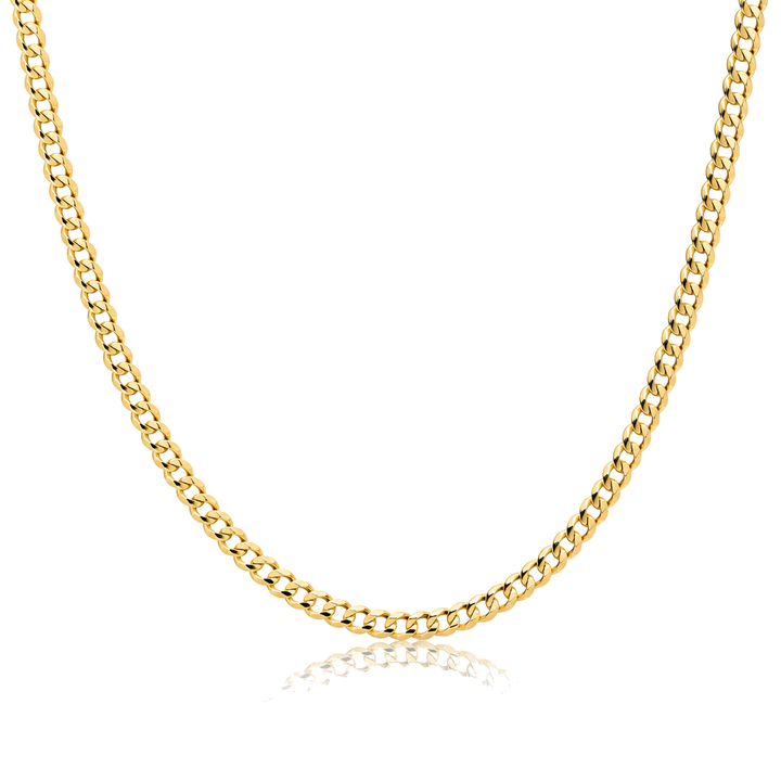 14K Gold 4.5mm Hollow Cuban Chain — 14K real gold jewelry from STF Diamonds, Los Angeles