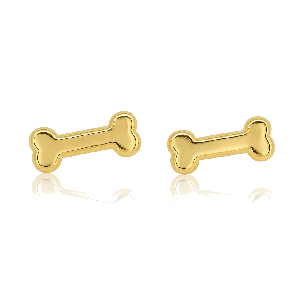 14K Gold Bone Baby Earrings — 14K real gold jewelry from STF Diamonds, Los Angeles