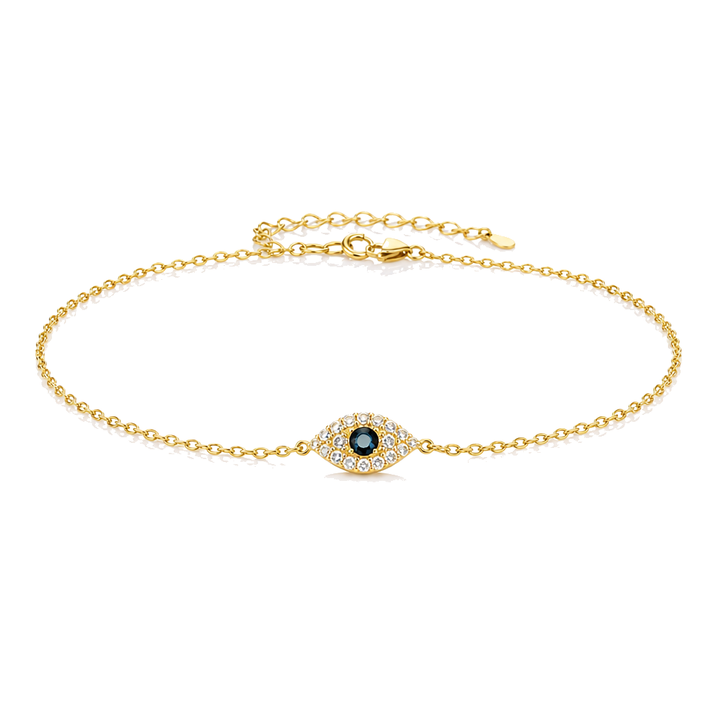 14K Gold Diamond Evil Eye Bracelet — 14K real gold jewelry from STF Diamonds, Los Angeles