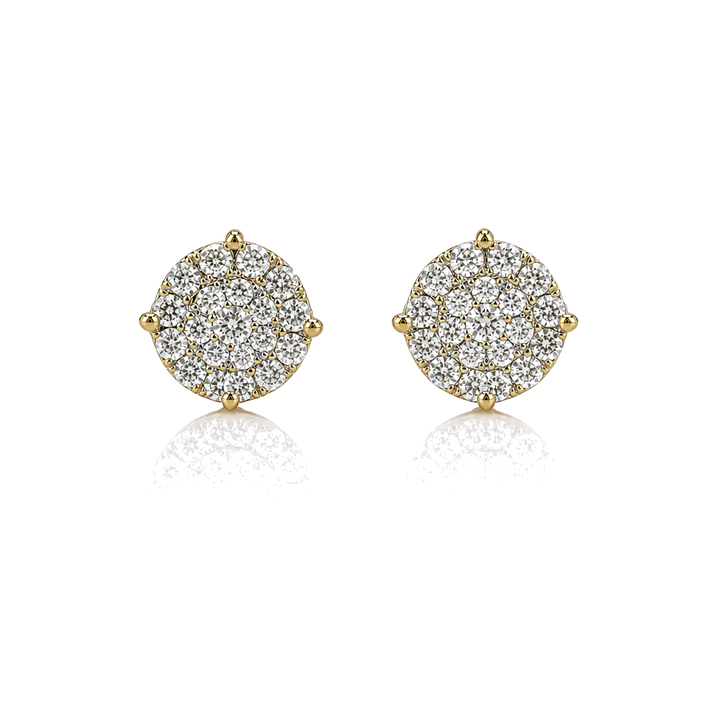 14K Gold Diamond Luna Earrings (Screwback) 5mm — 14K real gold jewelry from STF Diamonds, Los Angeles