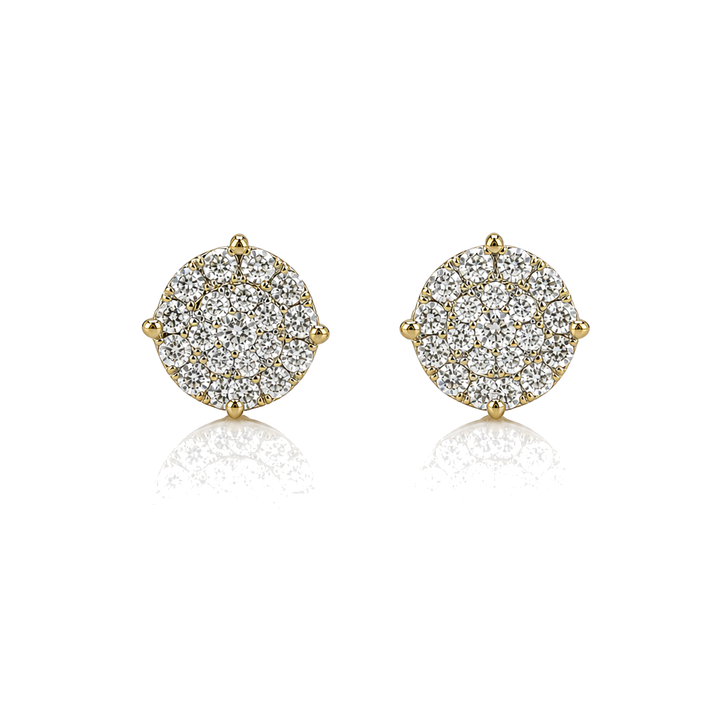 14K Gold Diamond Luna Earrings (Screwback) 5mm — 14K real gold jewelry from STF Diamonds, Los Angeles