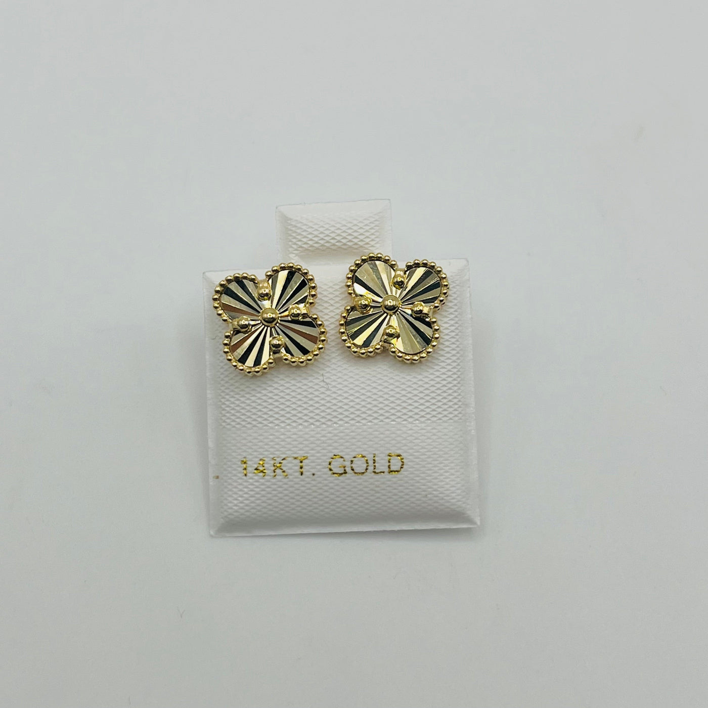 14K Yellow Gold Fancy Clover Earrings