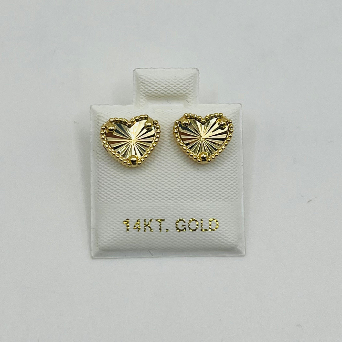 14K Yellow Gold Fancy Heart Earrings