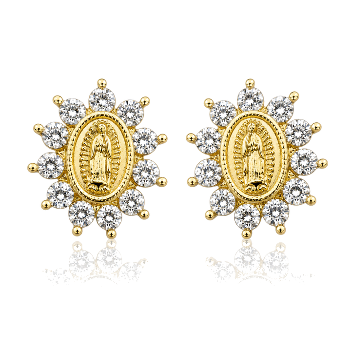 14K Gold Immaculata Virgin Mary Baby Earrings — 14K real gold jewelry from STF Diamonds, Los Angeles