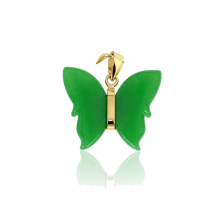 14K Gold Jade Butterfly Charm — 14K real gold jewelry from STF Diamonds, Los Angeles