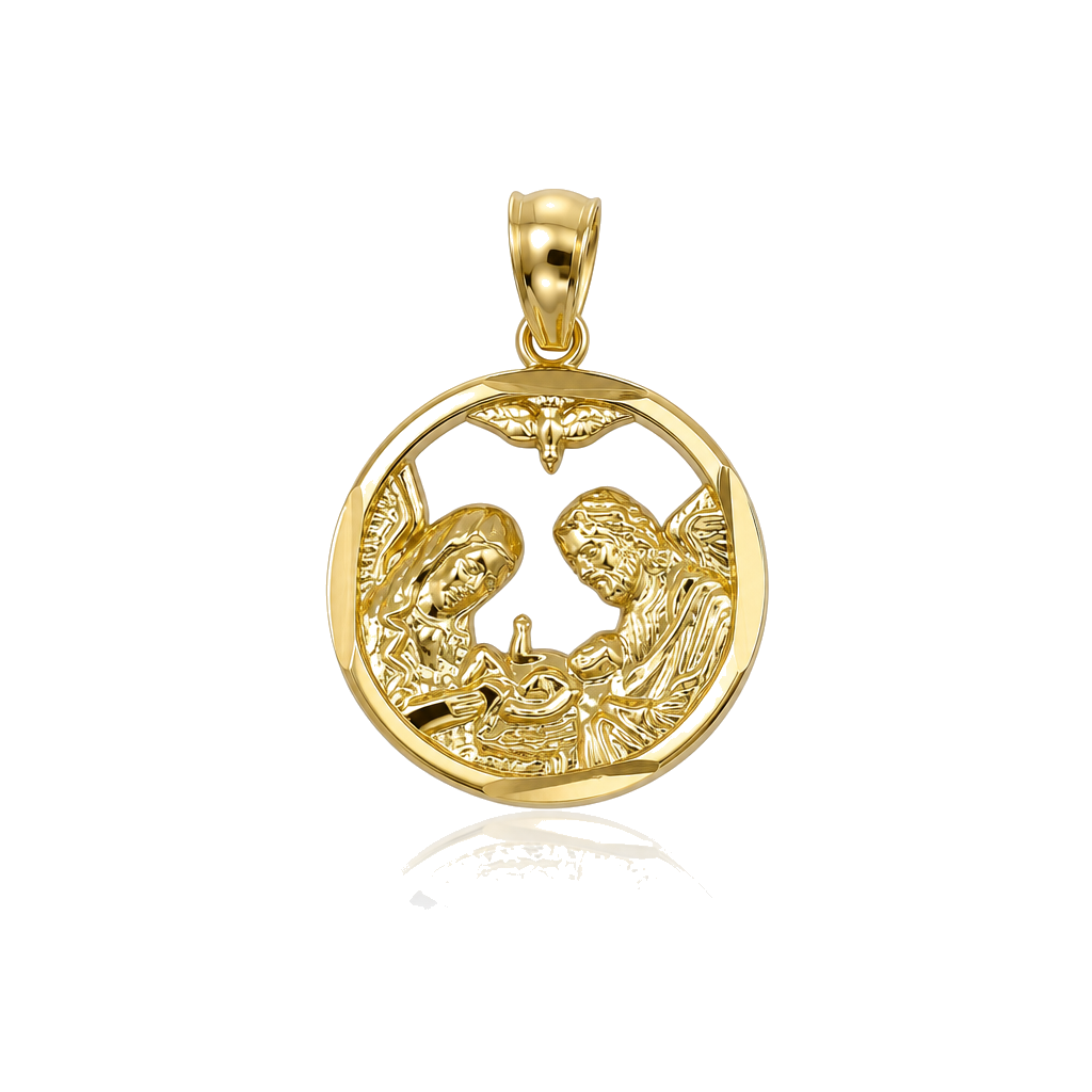14K Gold My Baptism Open Charm — 14K real gold jewelry from STF Diamonds, Los Angeles