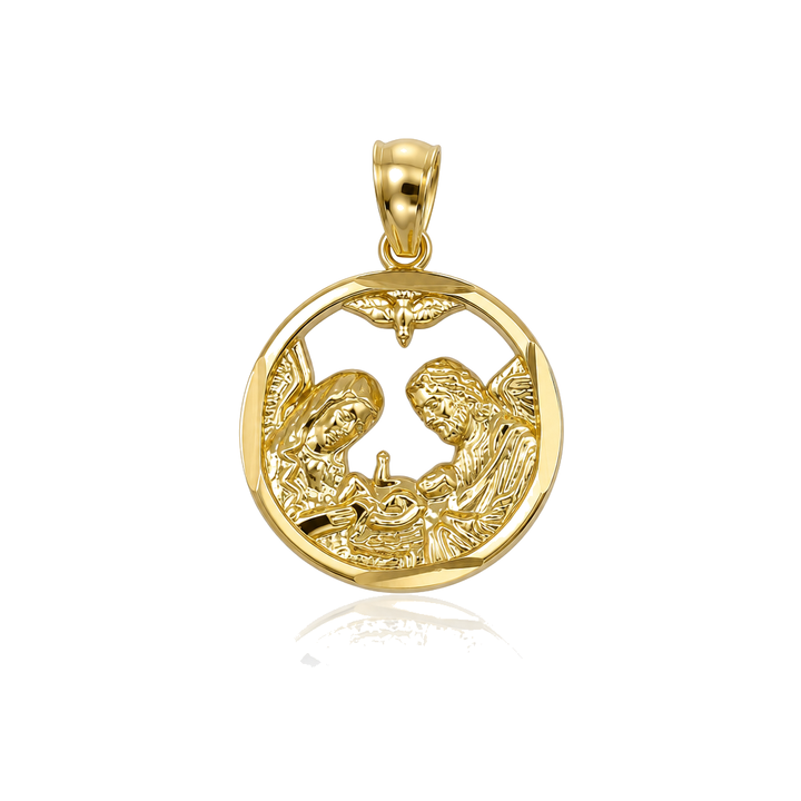 14K Gold My Baptism Open Charm — 14K real gold jewelry from STF Diamonds, Los Angeles