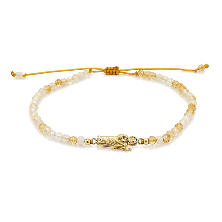 14K Gold Pastel Beaded San Judas Bracelet — 14K real gold jewelry from STF Diamonds, Los Angeles