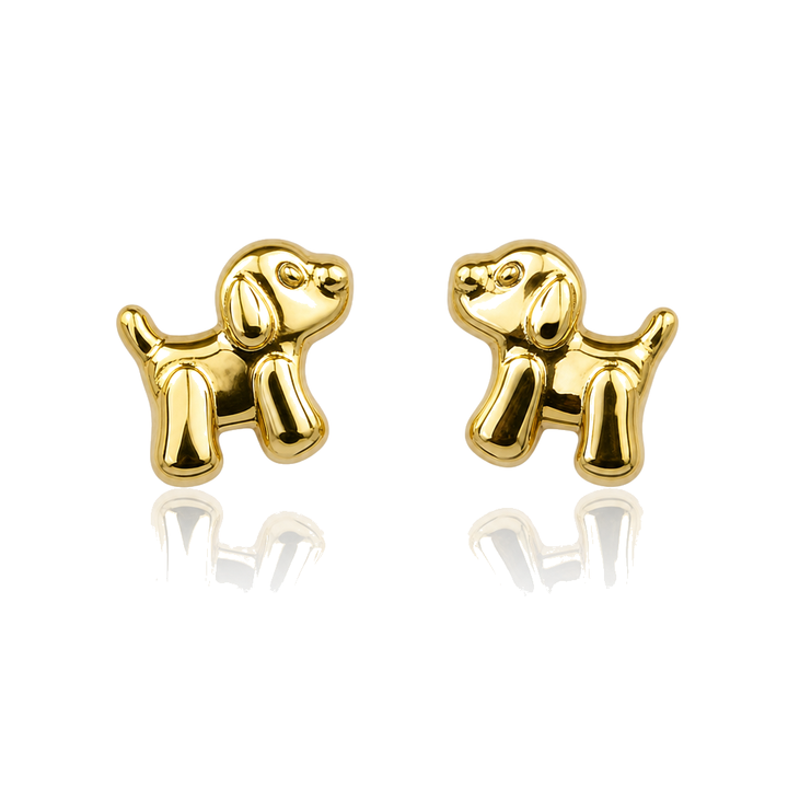 14K Gold Puppy Baby Earrings — 14K real gold jewelry from STF Diamonds, Los Angeles