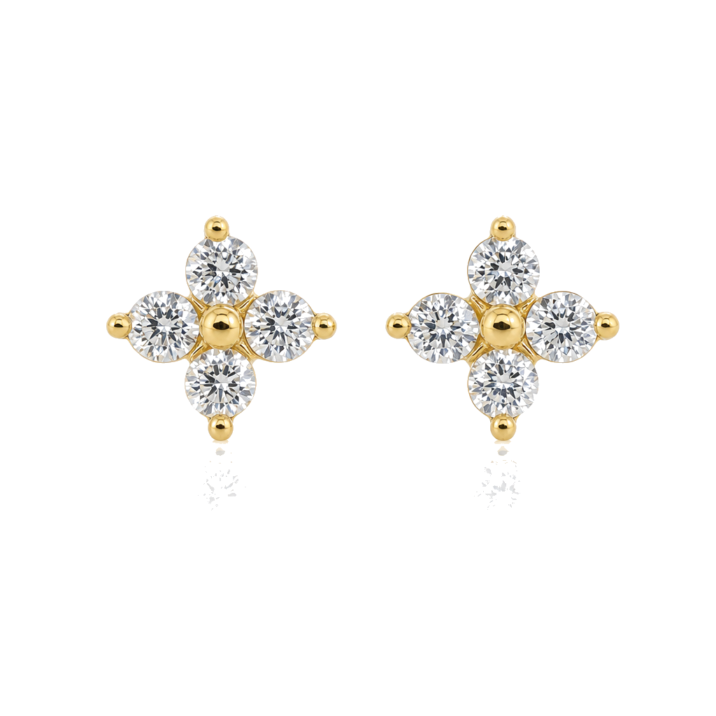 14K Gold Shining Star Baby Earrings — 14K real gold jewelry from STF Diamonds, Los Angeles