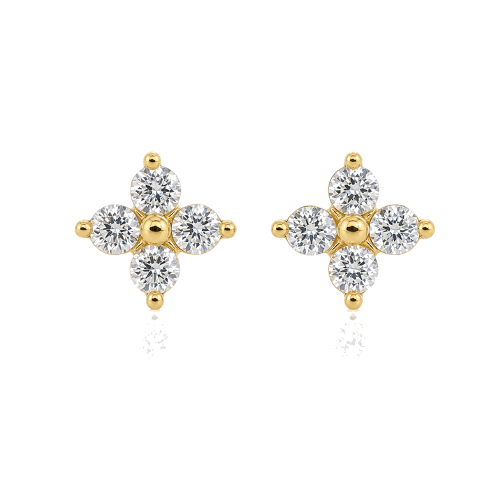 14K Gold Shining Star Baby Earrings — 14K real gold jewelry from STF Diamonds, Los Angeles