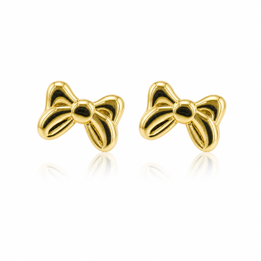 14K Gold SweetBow Earrings — 14K solid gold jewelry from STF Diamonds, Los Angeles