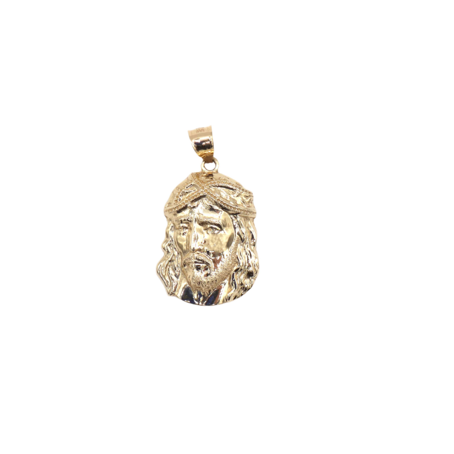 Jesus Face Side Angle Love Christ Gold Charm Pendant | 10K Yellow Gold | STF DIAMONDS JEWELRY