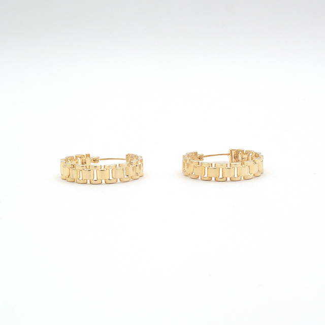 Classic Presidential Rolly Hoop Earrings Pure 10K Yellow Gold