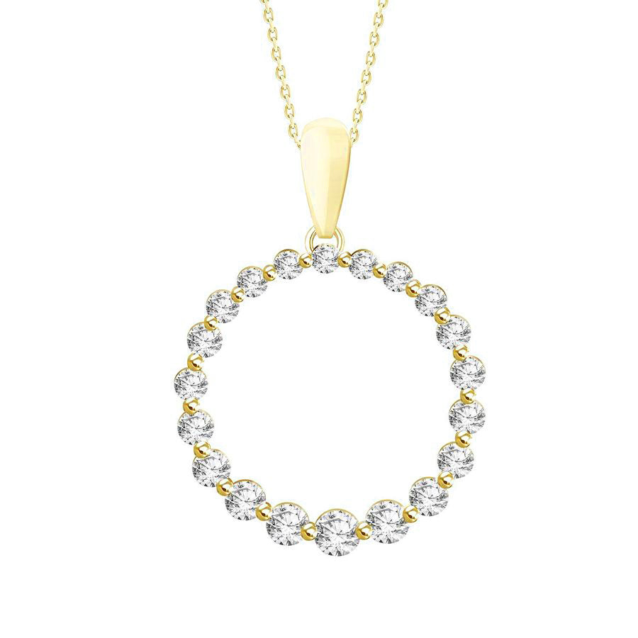 LADIES PENDANT 0.25CT ROUND DIAMOND 10K YELLOW GOLD