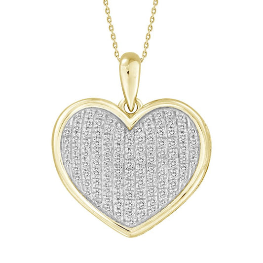 LADIES PENDANT 0.30CT ROUND DIAMOND 10K YELLOW GOLD