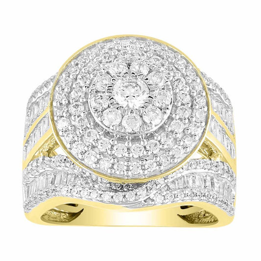 LADIES BRIDAL SET 2.00CT ROUND/BAGUETTE DIAMOND 10K YELLOW GOLD