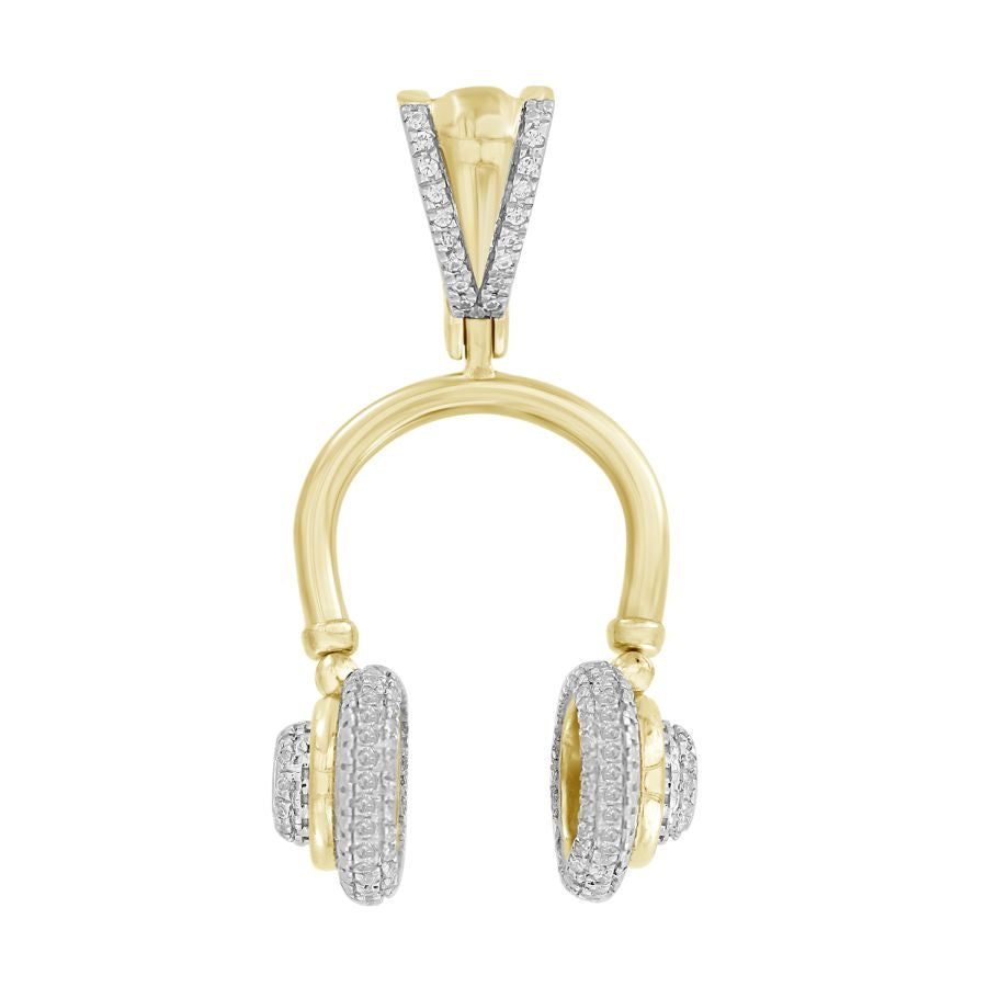 MEN'S CHARM 0.33CT ROUND DIAMOND 10K YELLOW GOLD