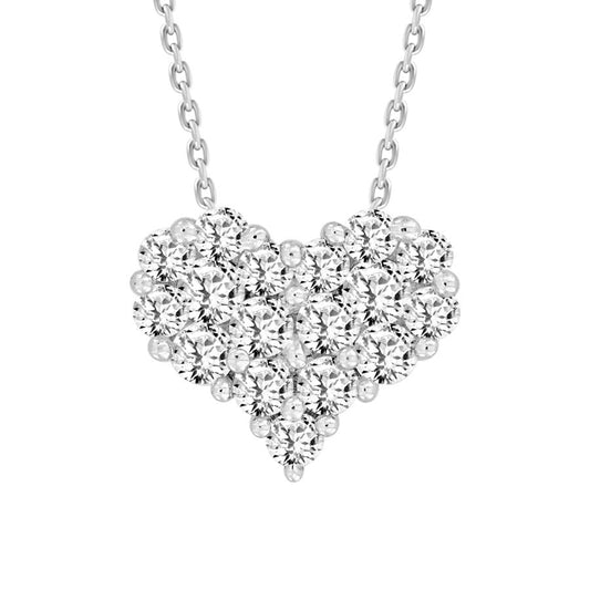 LADIES PENDANT WITH CHAIN 0.30CT ROUND DIAMOND 14K WHITE GOLD