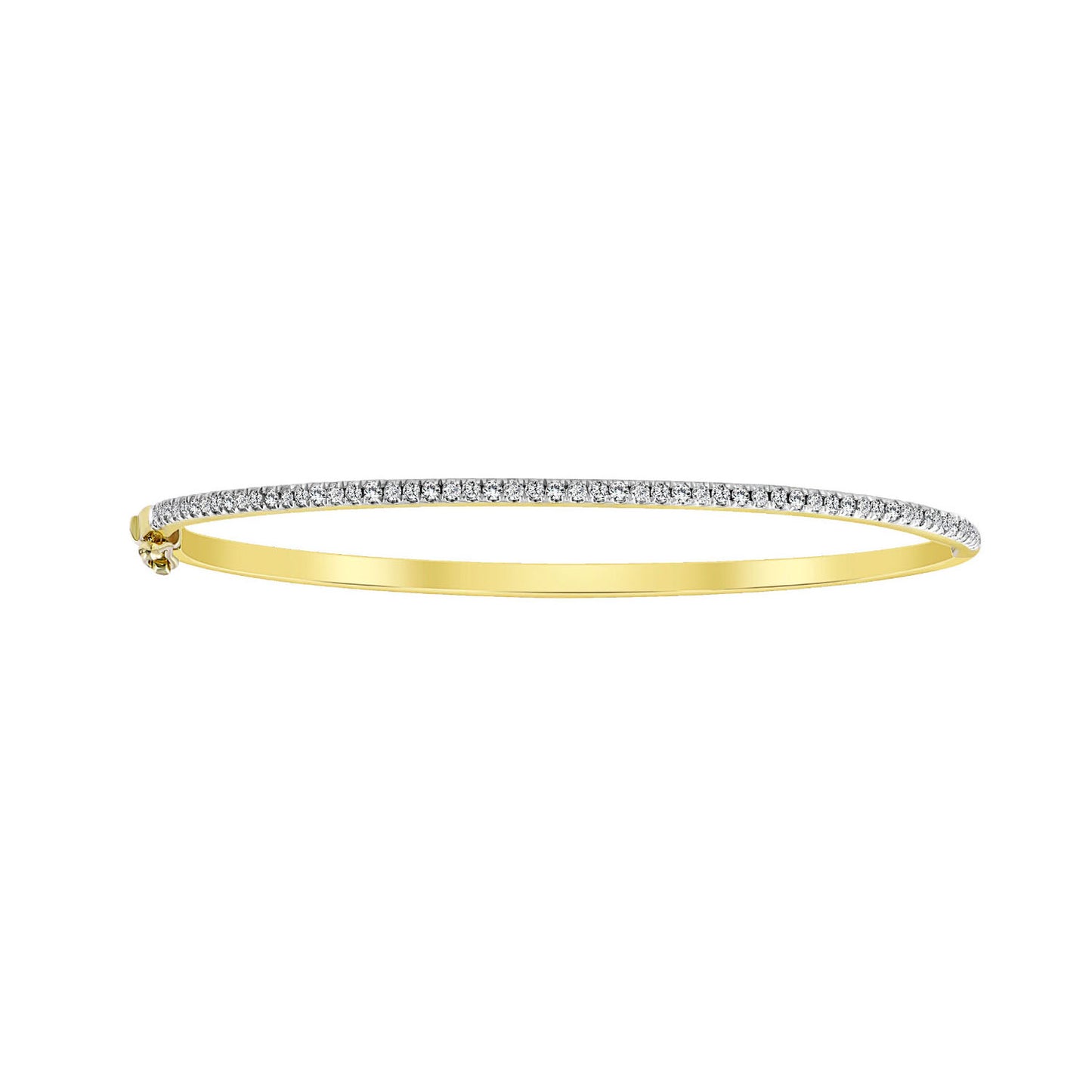 LADIES BANGLE 0.50CT ROUND DIAMOND 14K YELLOW GOLD