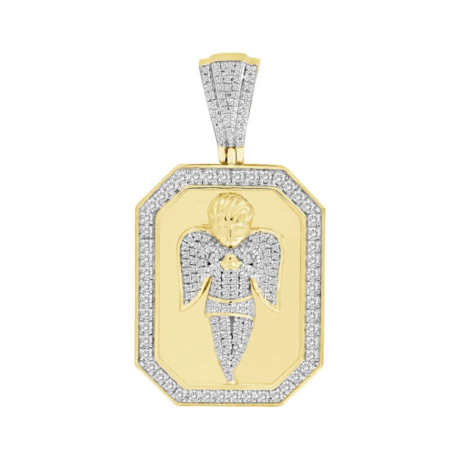 MEN'S CHARM 1.00CT ROUND DIAMOND 10K YELLOW GOLD