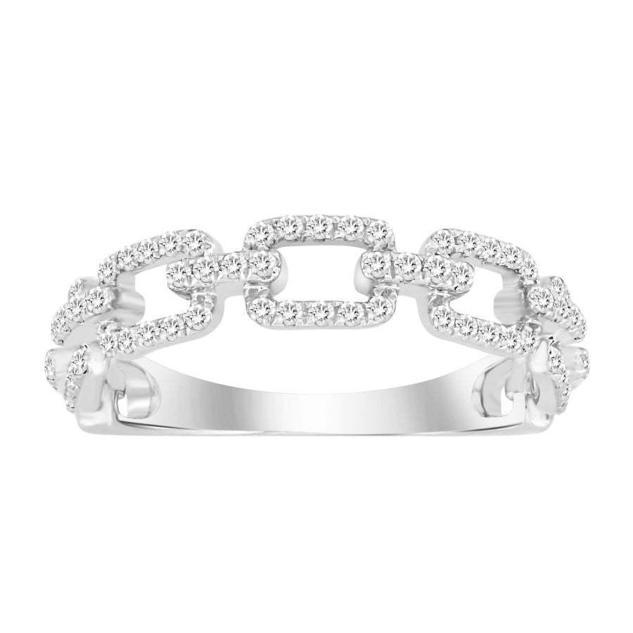 LADIES BAND 0.33CT ROUND DIAMOND 14K WHITE GOLD