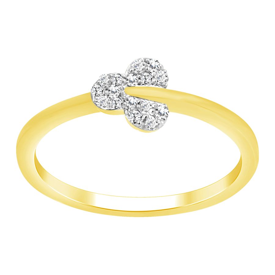 LADIES RING 0.10CT ROUND DIAMOND 14K YELLOW GOLD