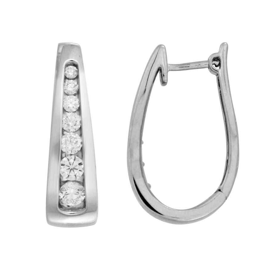 LADIES EARRINGS 0.25CT ROUND DIAMOND 14K WHITE GOLD