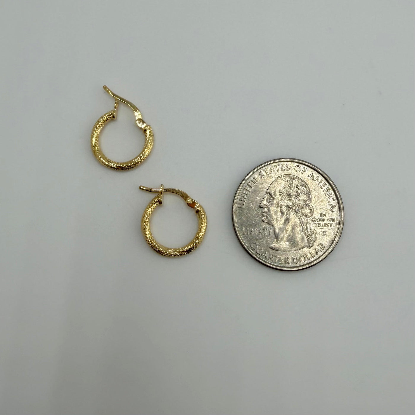 10K Yellow Gold Honey Hoops (huggy size ~14mm)