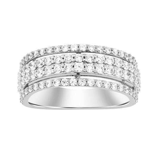 MEN'S BAND 1.50CT ROUND DIAMOND 10K WHITE GOLD