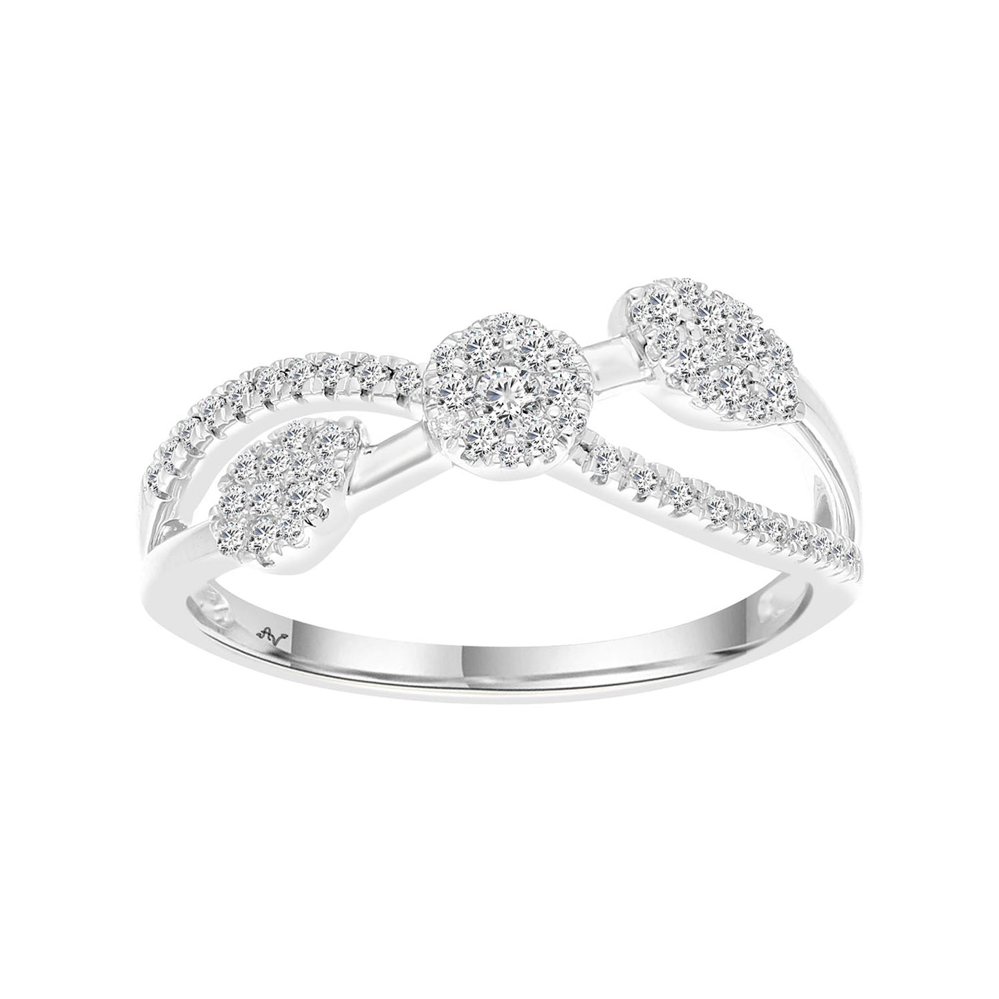 LADIES BAND 0.33CT ROUND DIAMOND 14K WHITE GOLD