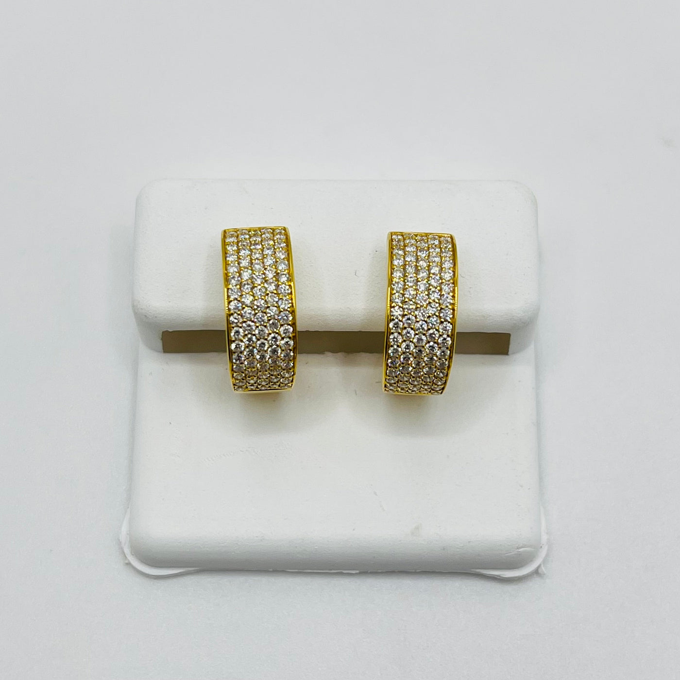 14K Yellow Gold Diamond Hoop Earrings