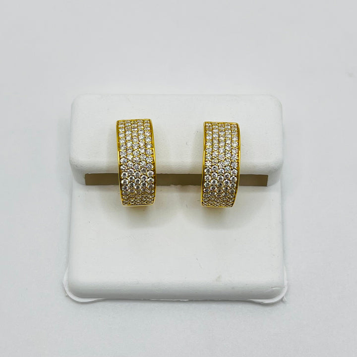 14K Yellow Gold Diamond Hoop Earrings