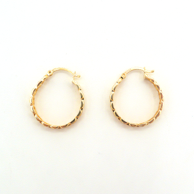 10K Solid Yellow Gold Diamond-Cut Presidential Rolly Hoop Earrings