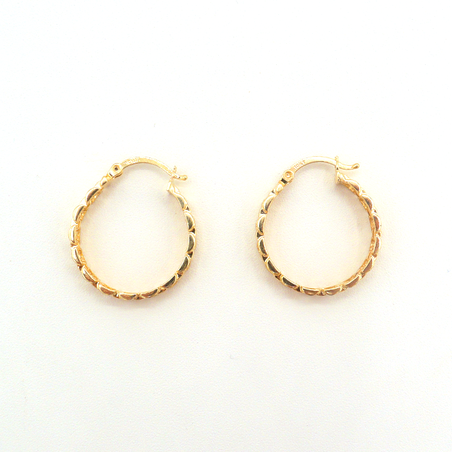 Classic Presidential Rolly Hoop Earrings Pure 10K Yellow Gold