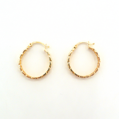 Classic Presidential Rolly Hoop Earrings Pure 10K Yellow Gold