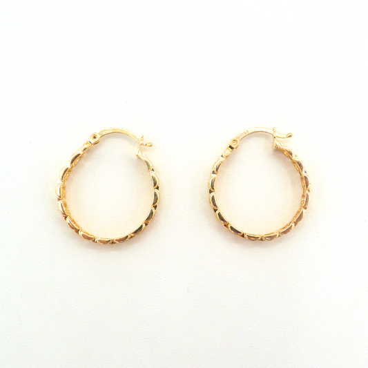 Classic Presidential Rolly Hoop Earrings Pure 10K Yellow Gold