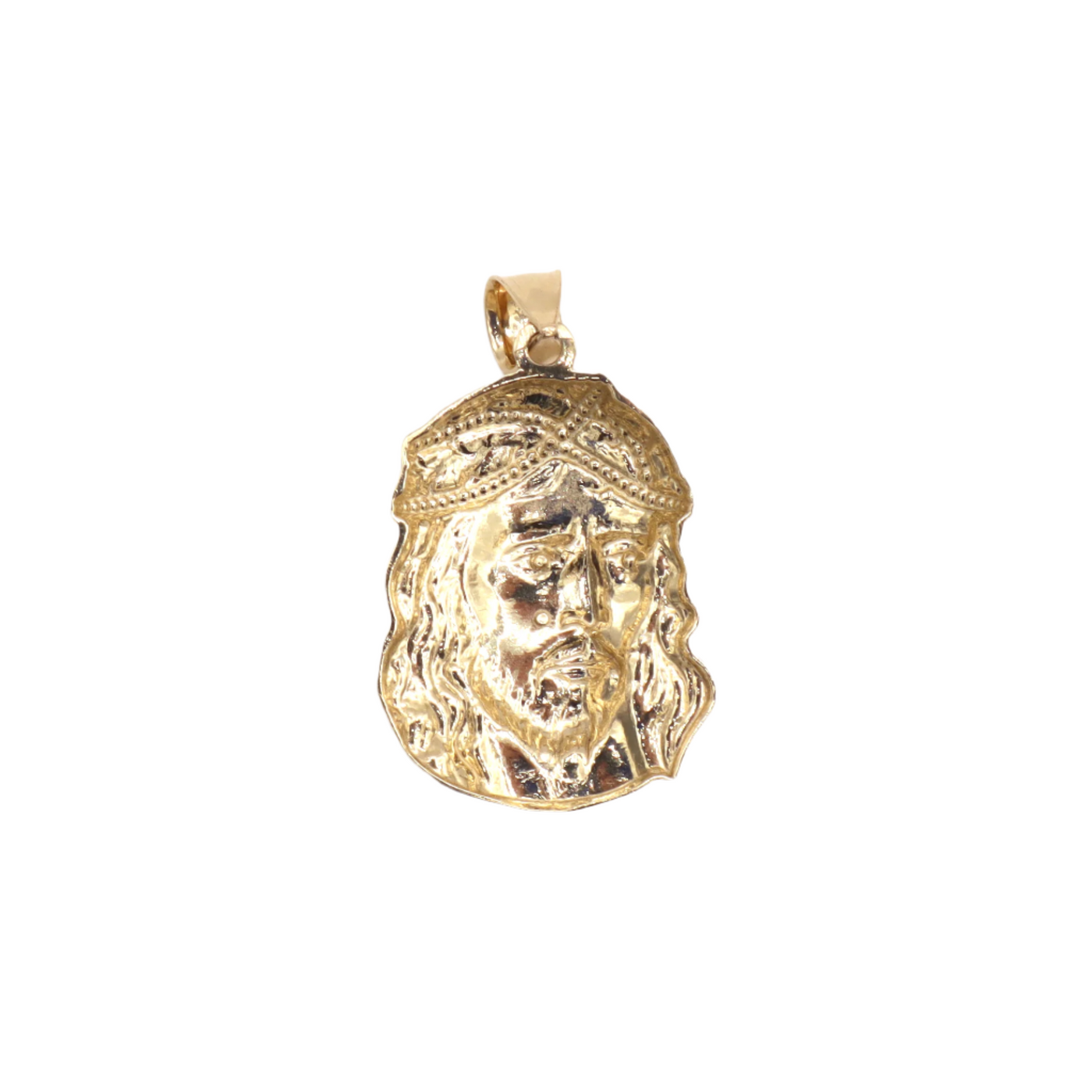 10K Solid Yellow Gold Jesus Face Side Profile Pendant