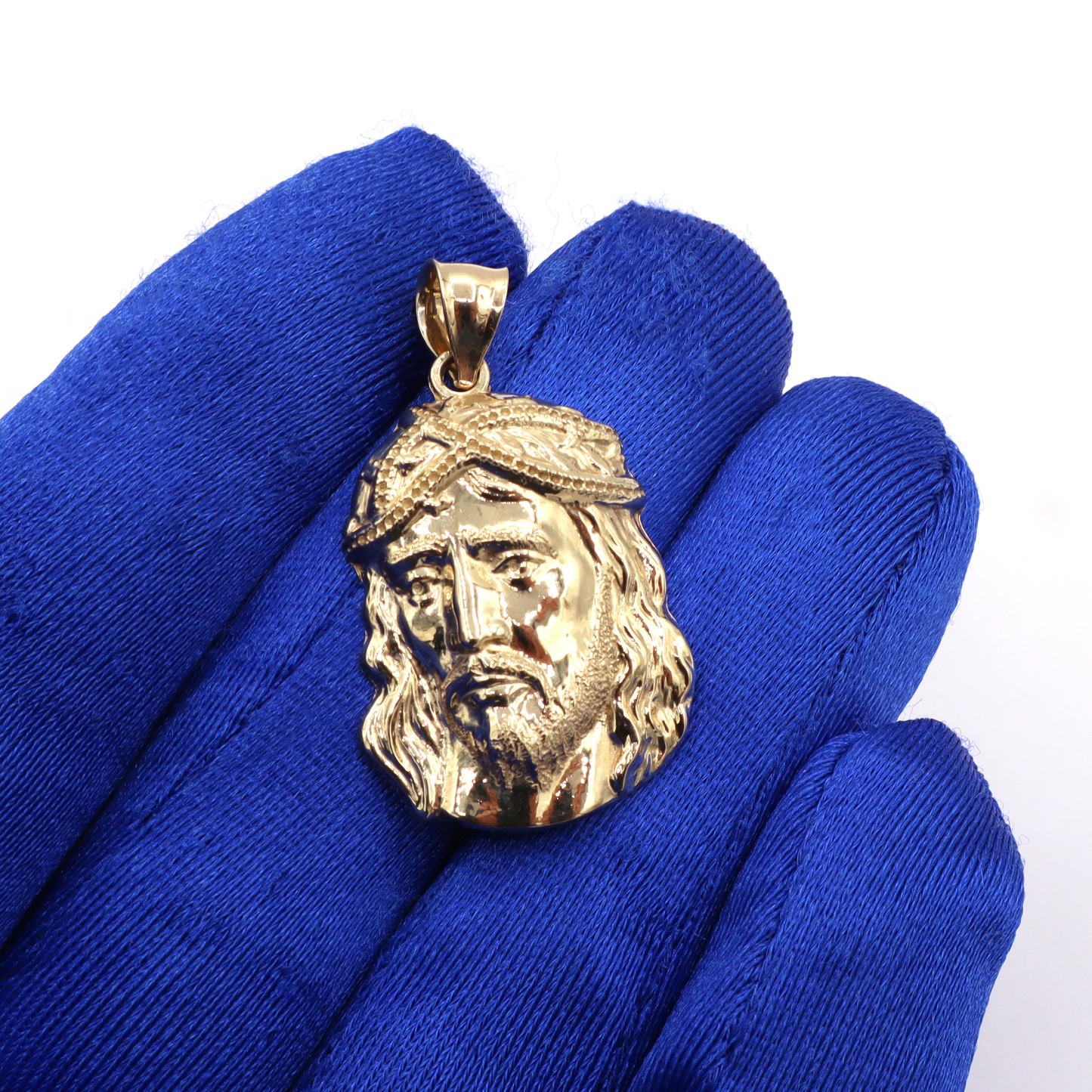 Jesus Face Side Angle Love Christ Gold Charm Pendant | 10K Yellow Gold | STF DIAMONDS JEWELRY