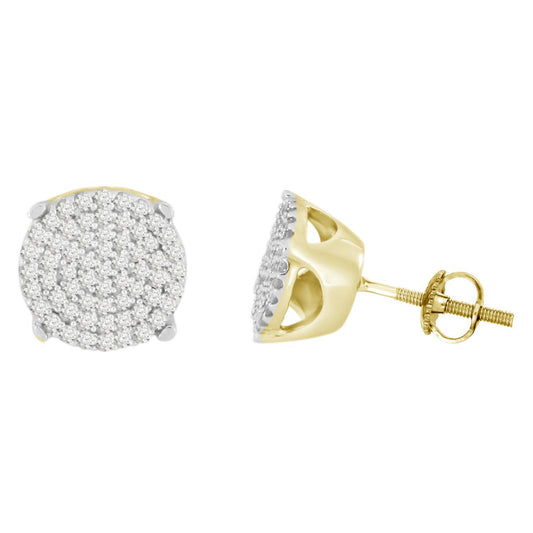 LADIES EARRINGS 0.35CT ROUND DIAMOND 10K YELLOW GOLD