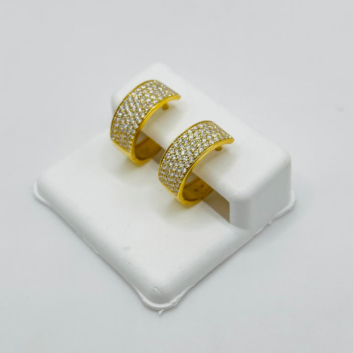 14K Yellow Gold Diamond Hoop Earrings