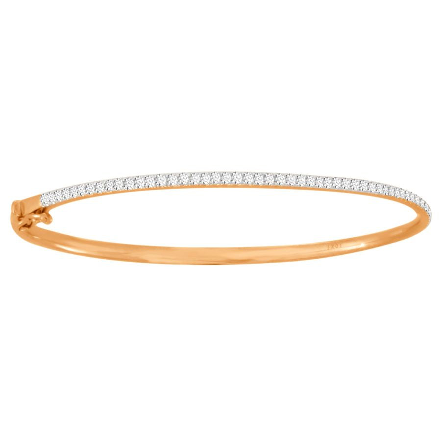 LADIES BANGLE 0.50CT ROUND DIAMOND 10K ROSE GOLD