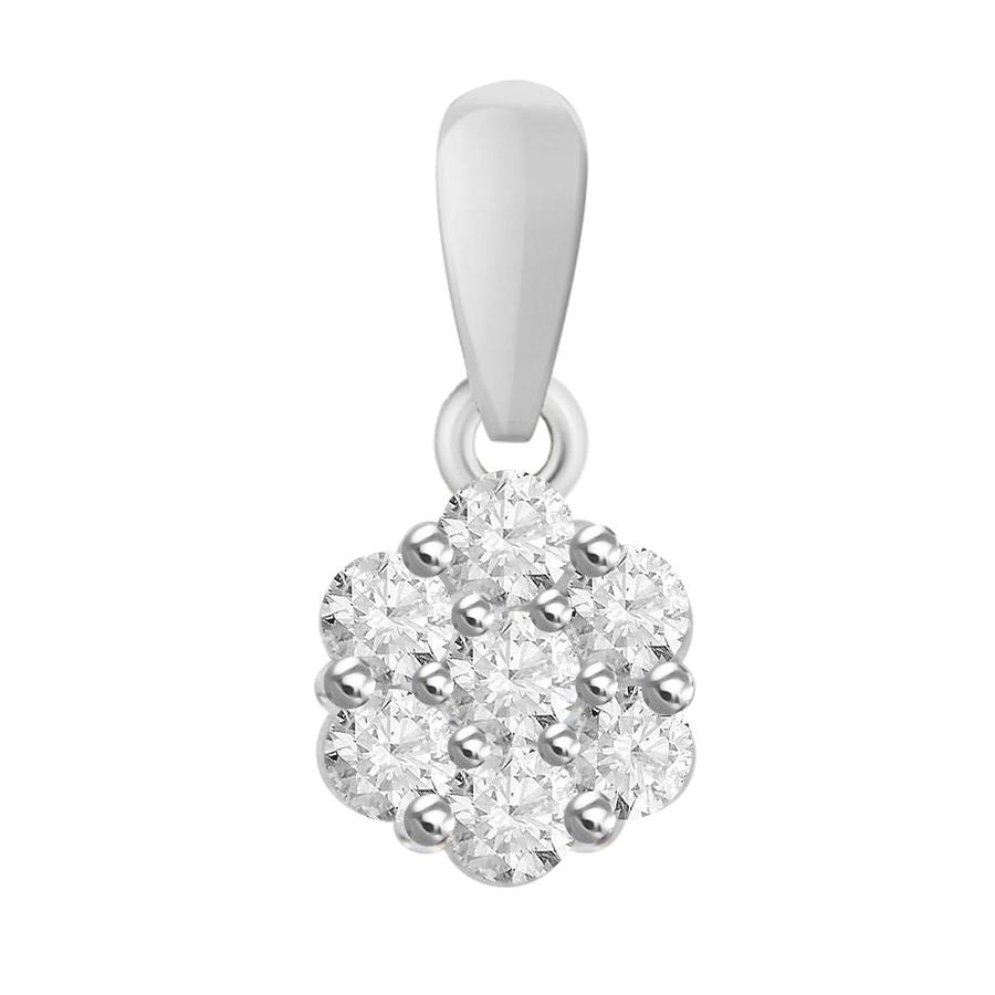 LADIES PENDANT 0.25CT ROUND DIAMOND 10K WHITE GOLD