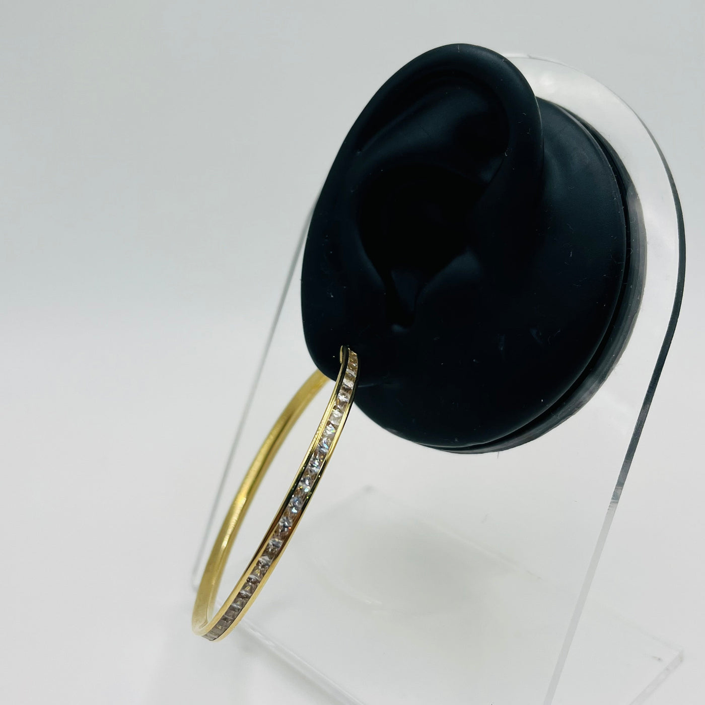 10K Gold CZ Shine Hoops 2in
