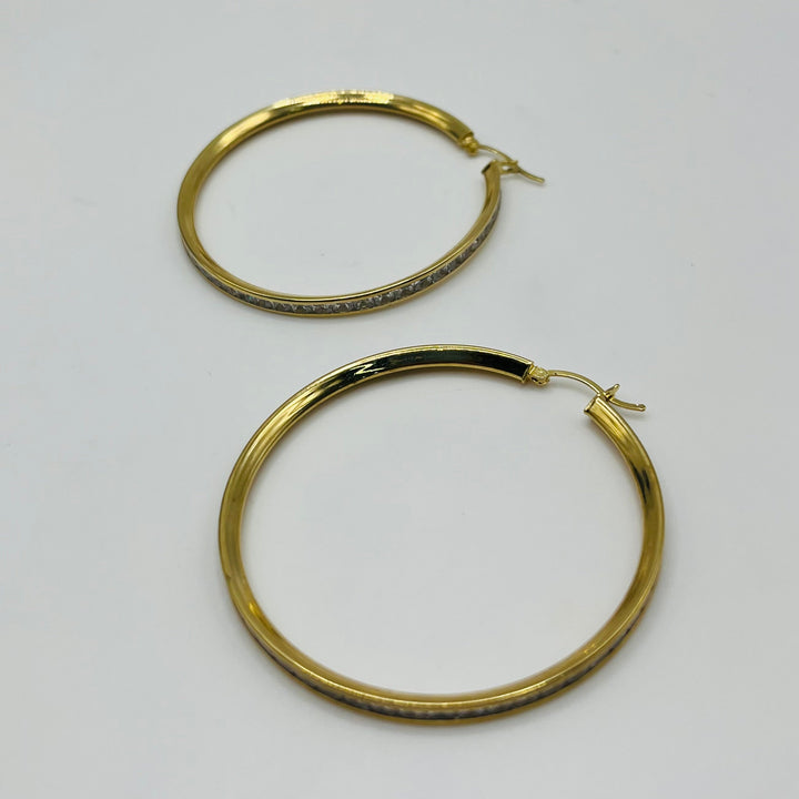 10K Gold CZ Shine Hoops 2in