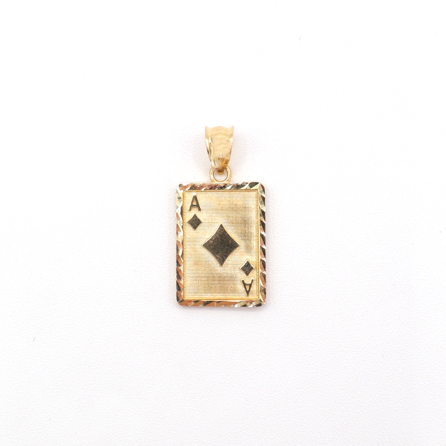 A Diamond Poker Card Black Jack 10K Pure Yellow Gold Charm - STF DIAMONDS