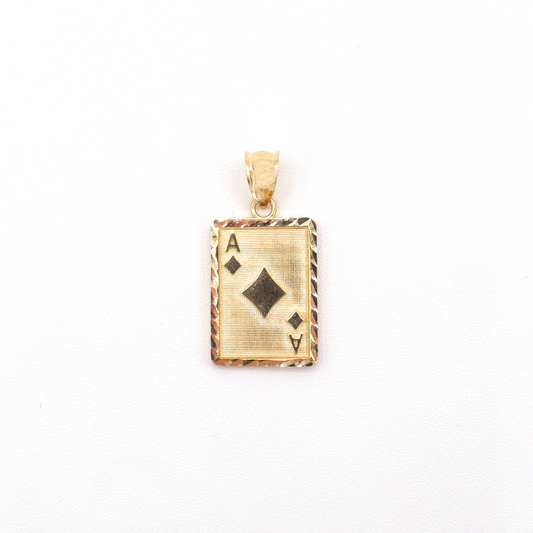 A Diamond Poker Card Black Jack 10K Pure Yellow Gold Charm - STF DIAMONDS